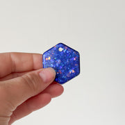 Tag zeshoek blauw
