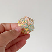 Tag zeshoek goude glitter