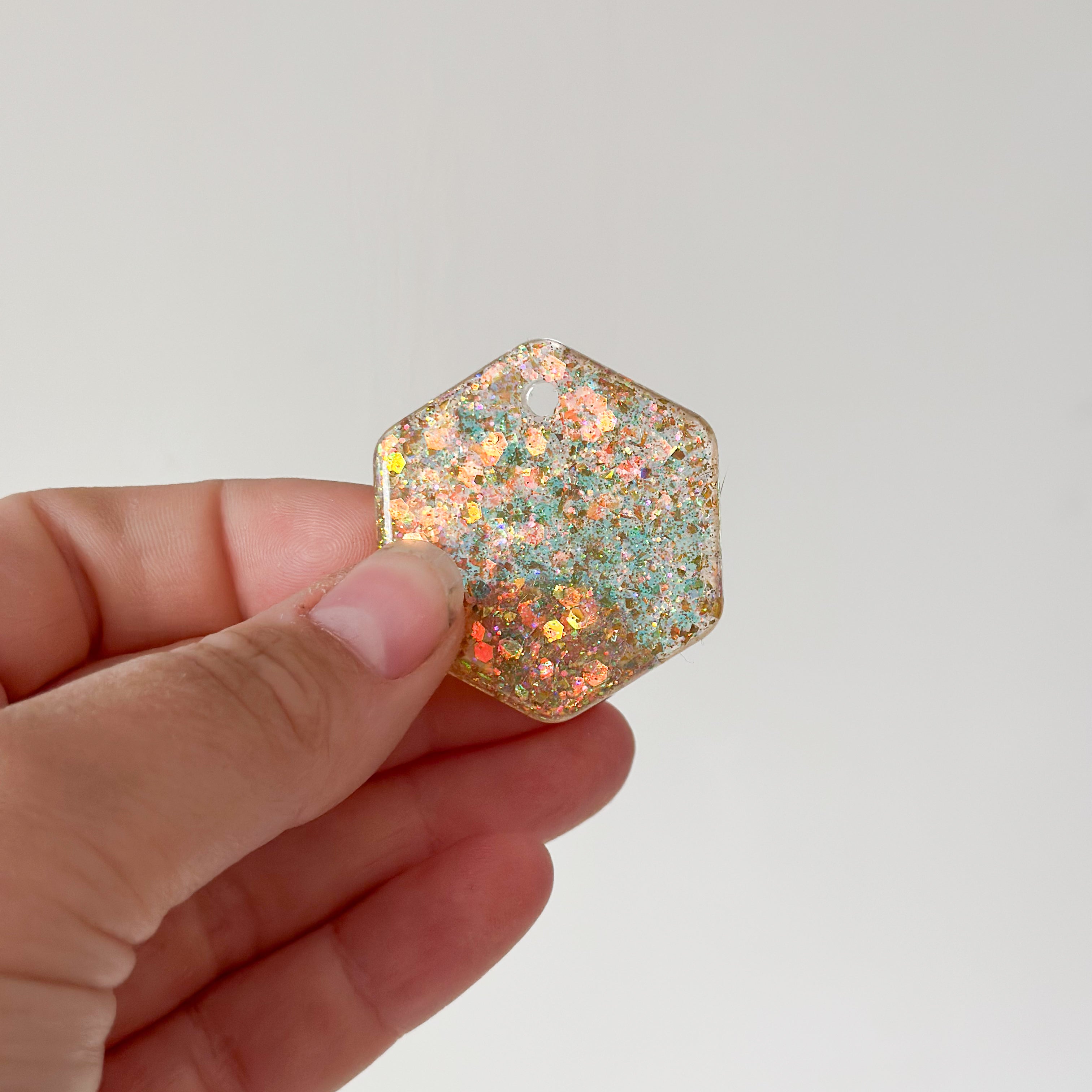Tag zeshoek goude glitter