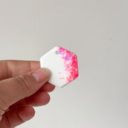 Tag zeshoek wit roze