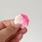 Tag bloem wit met roze