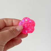 Tag bloem neon roze glitter