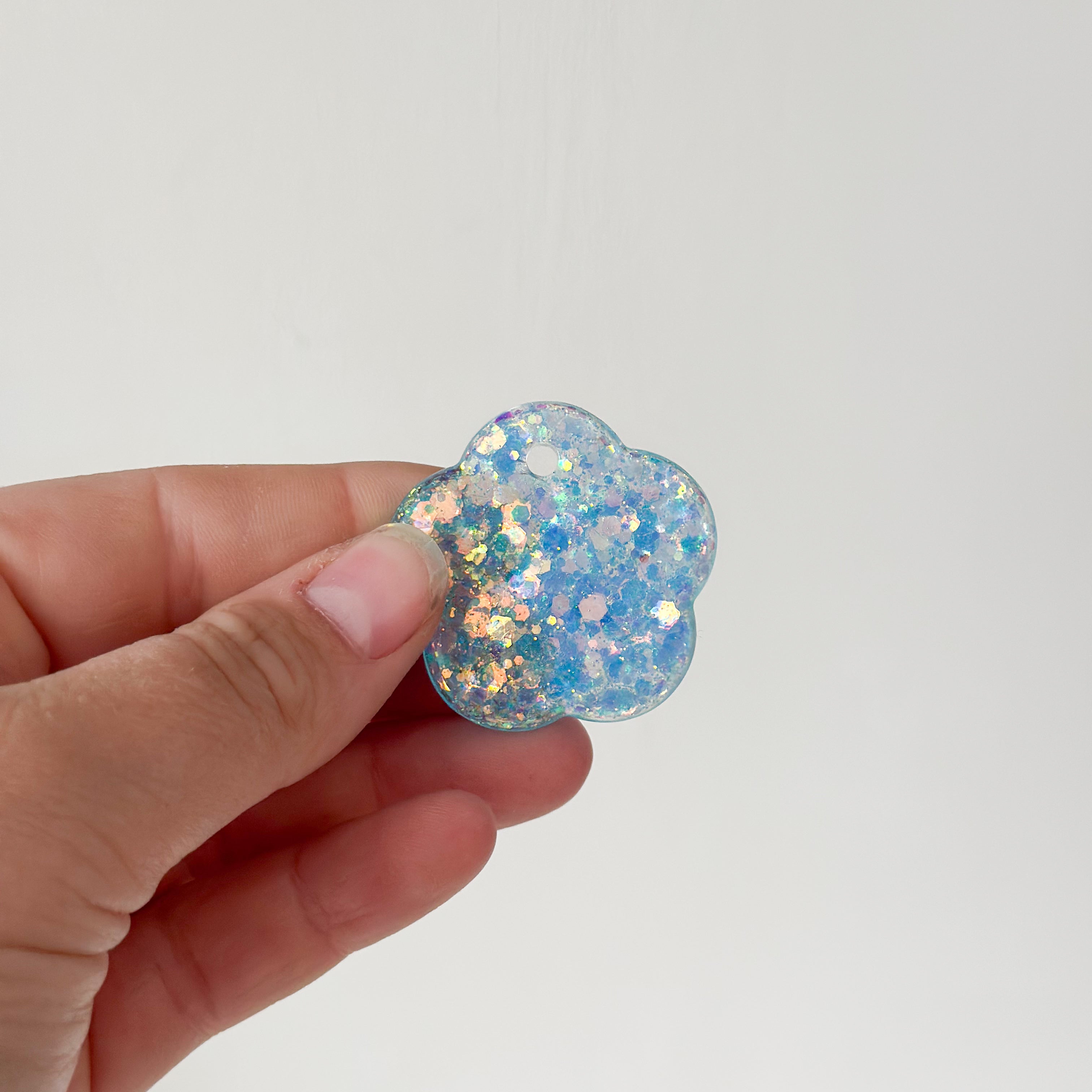 Tag bloem licht blauw