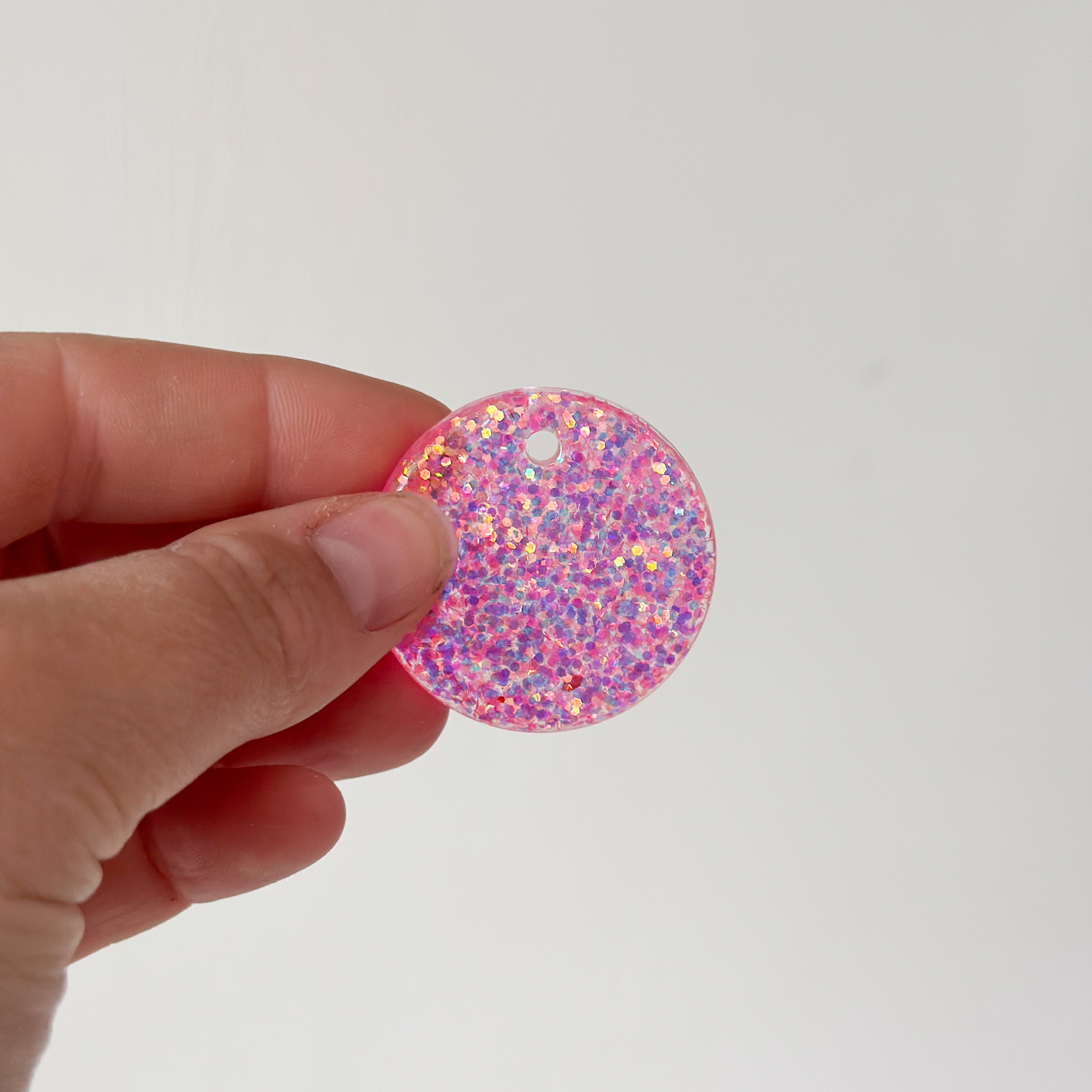 Tag rond roze glitter