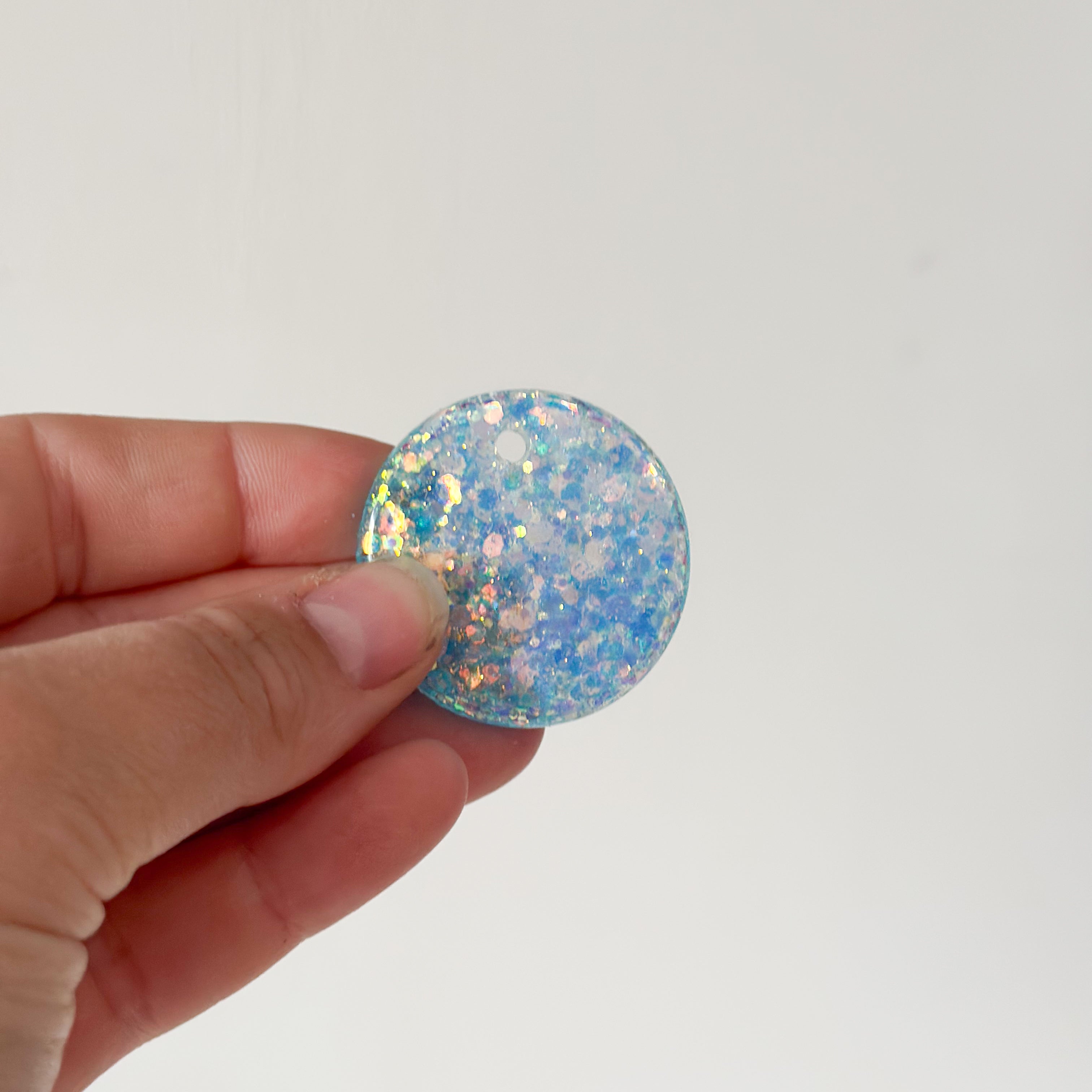 Tag rond licht blauw