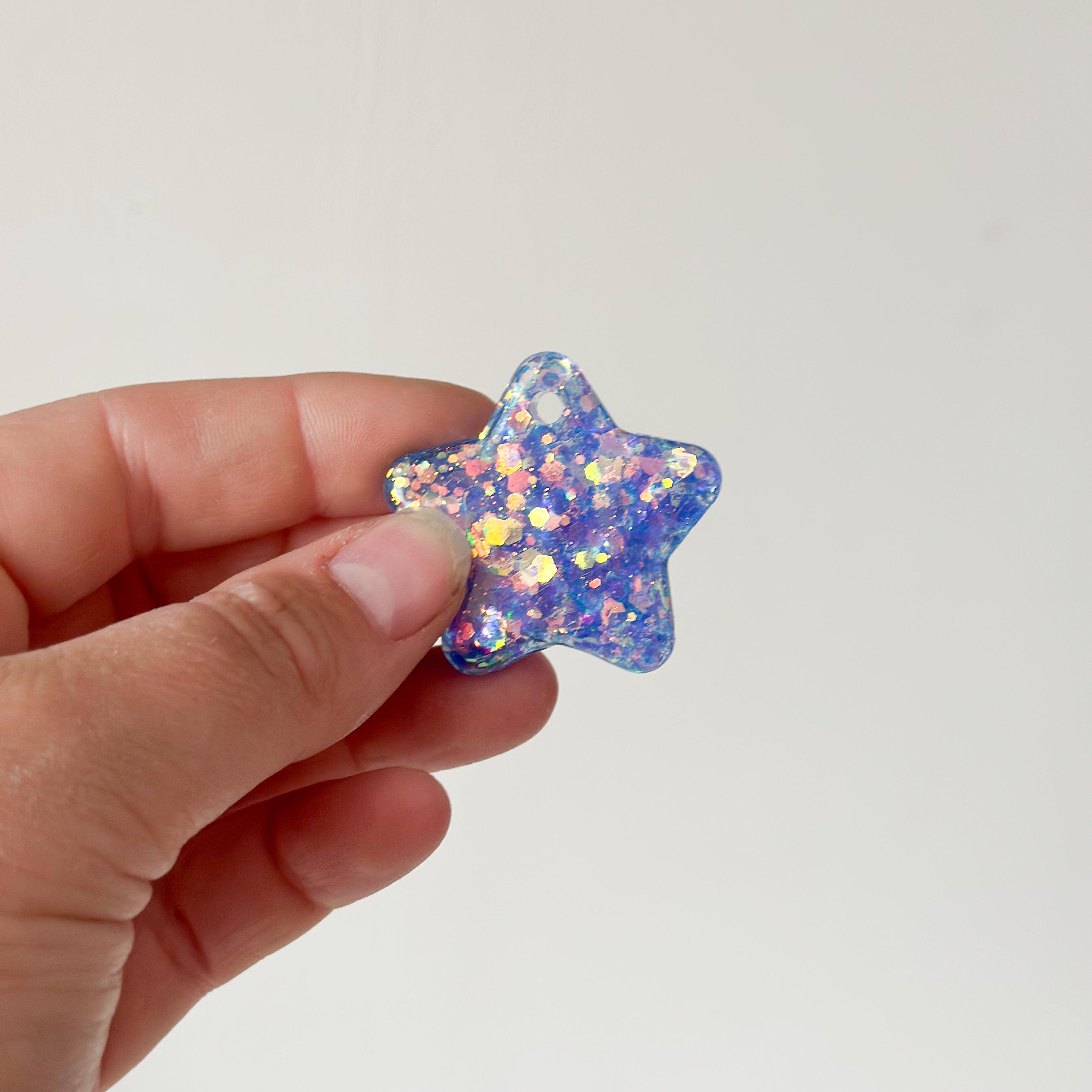Tag ster blauw paarse glitters
