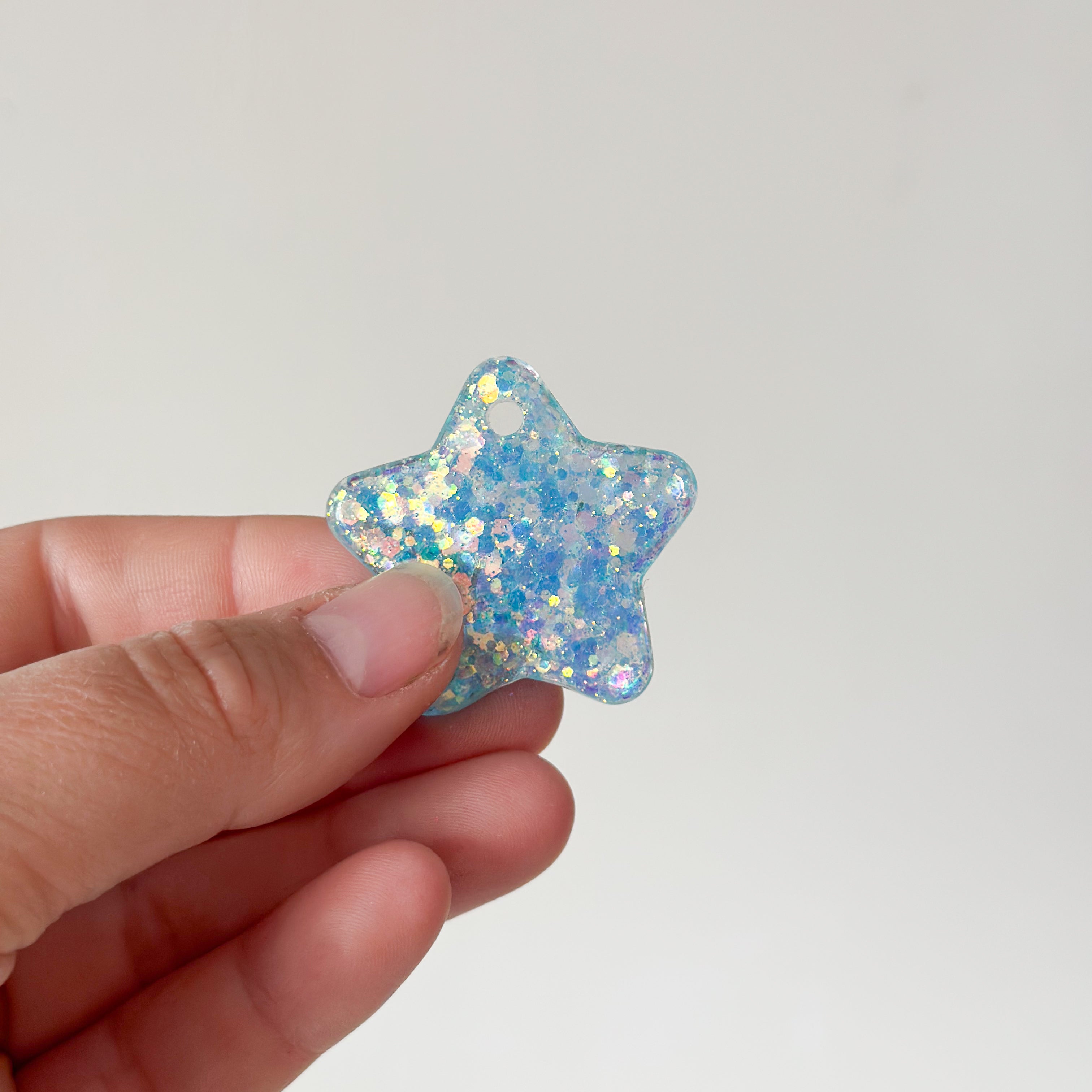 Tag ster blauwe glitter