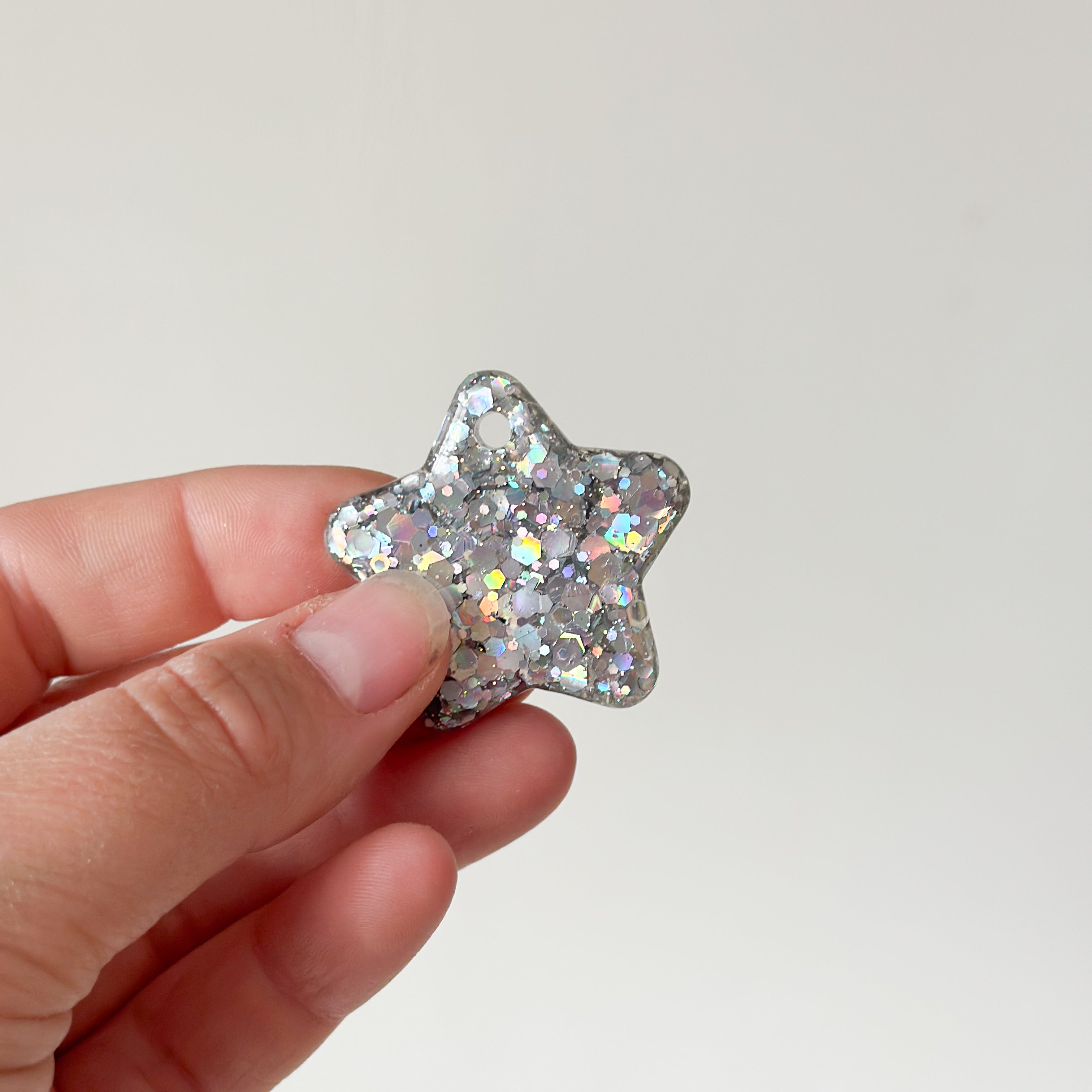 Tag ster zilver glitter