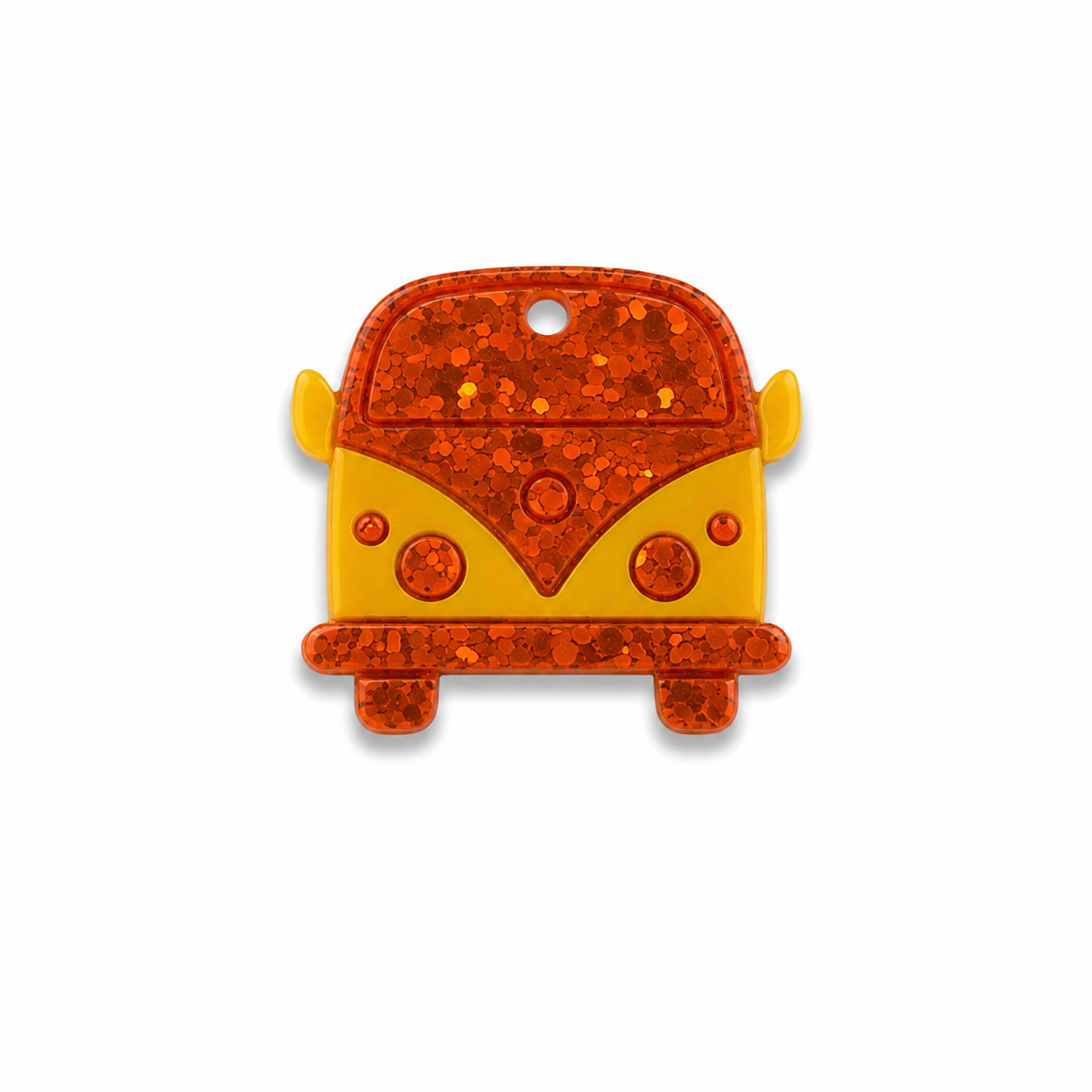 Hondentag VW bus glitter met geel MINI
