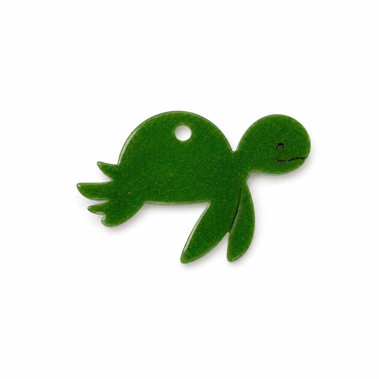 Hondentag groene schildpad metallic