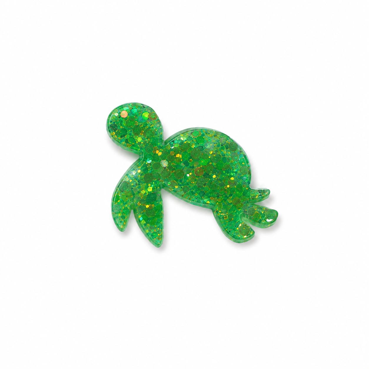 Hondentag groene glitter schildpad