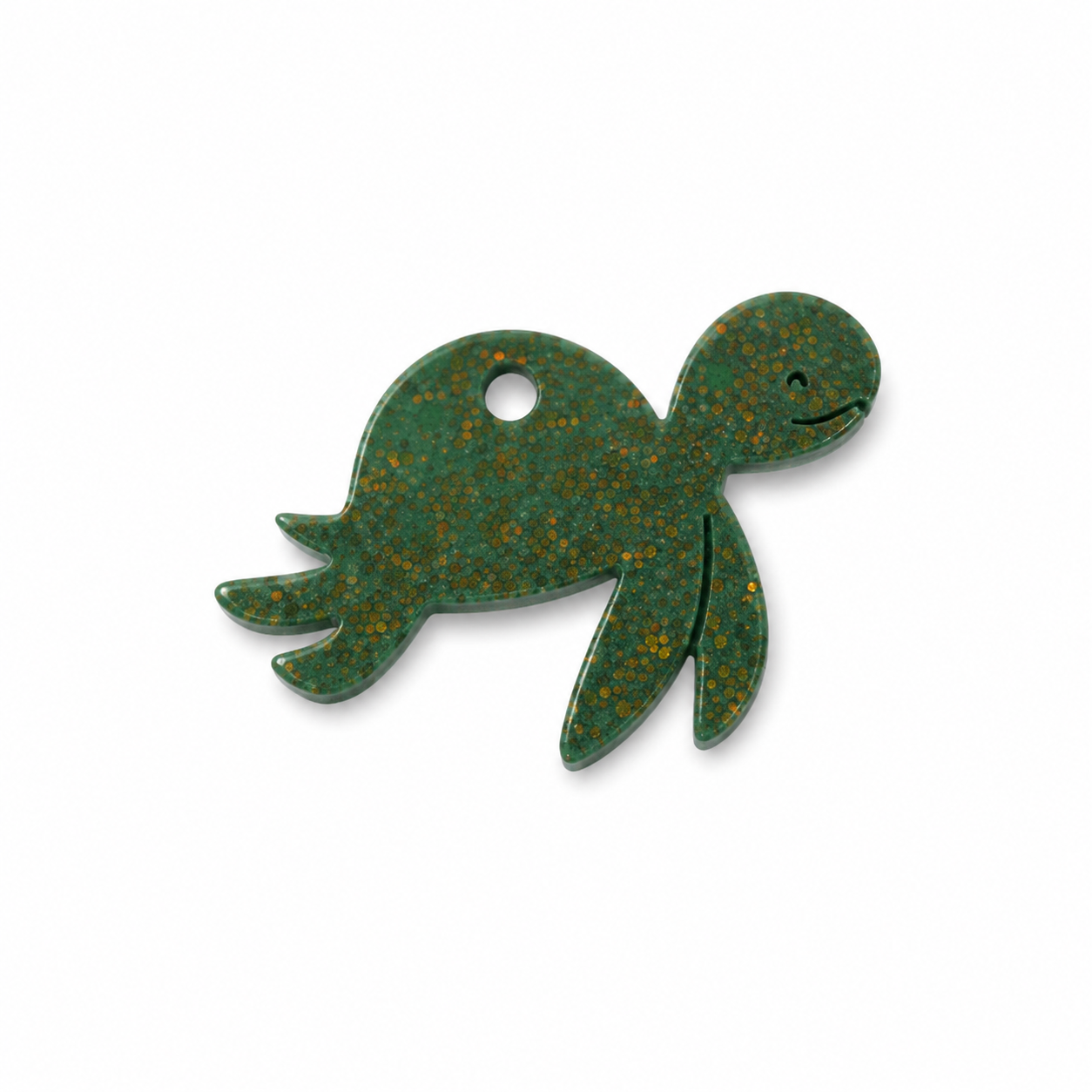 Hondentag groen met glitter schildpad