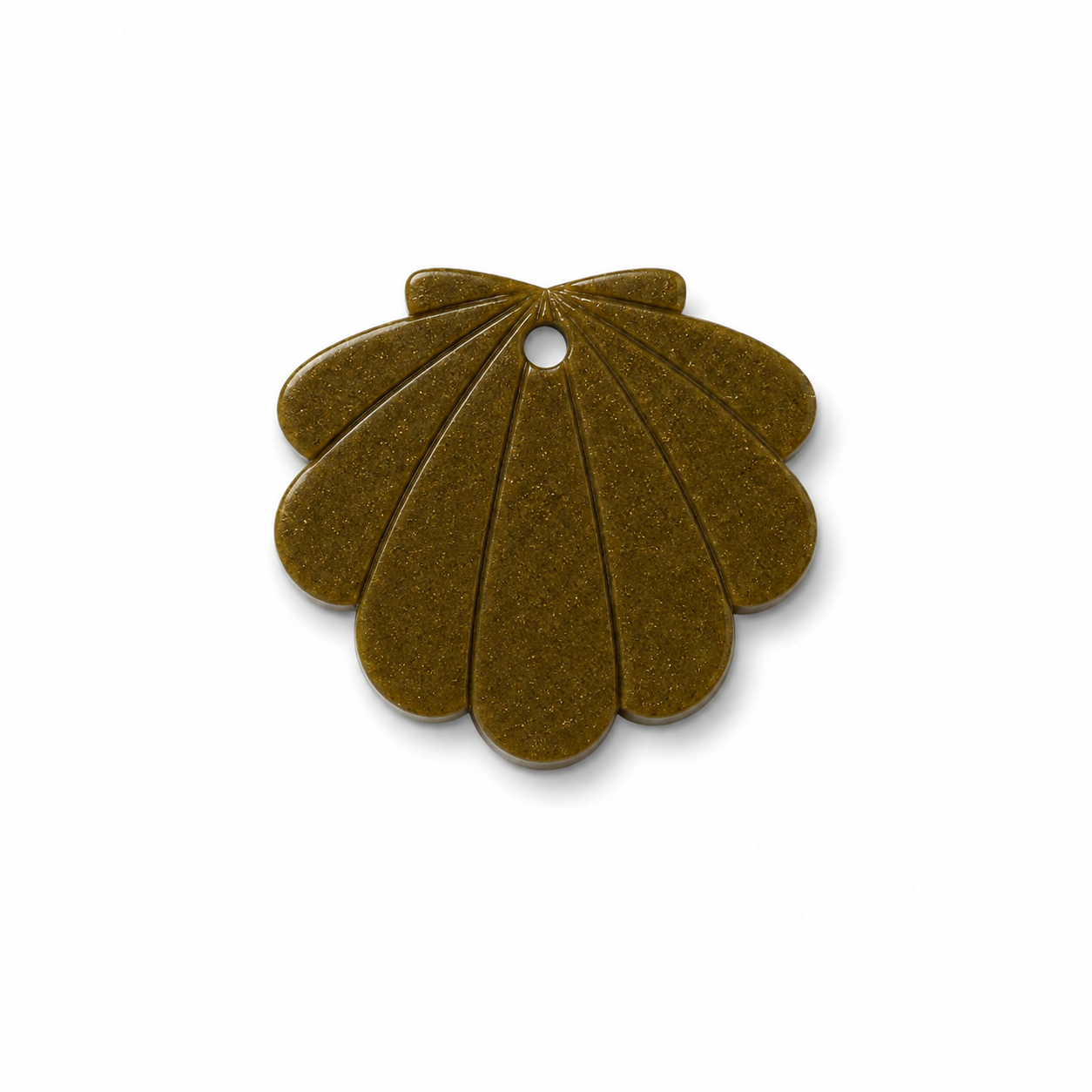 Hondentag goudkleur schelp