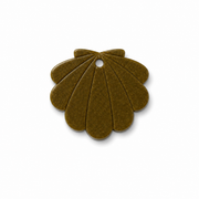 Hondentag goudkleur schelp