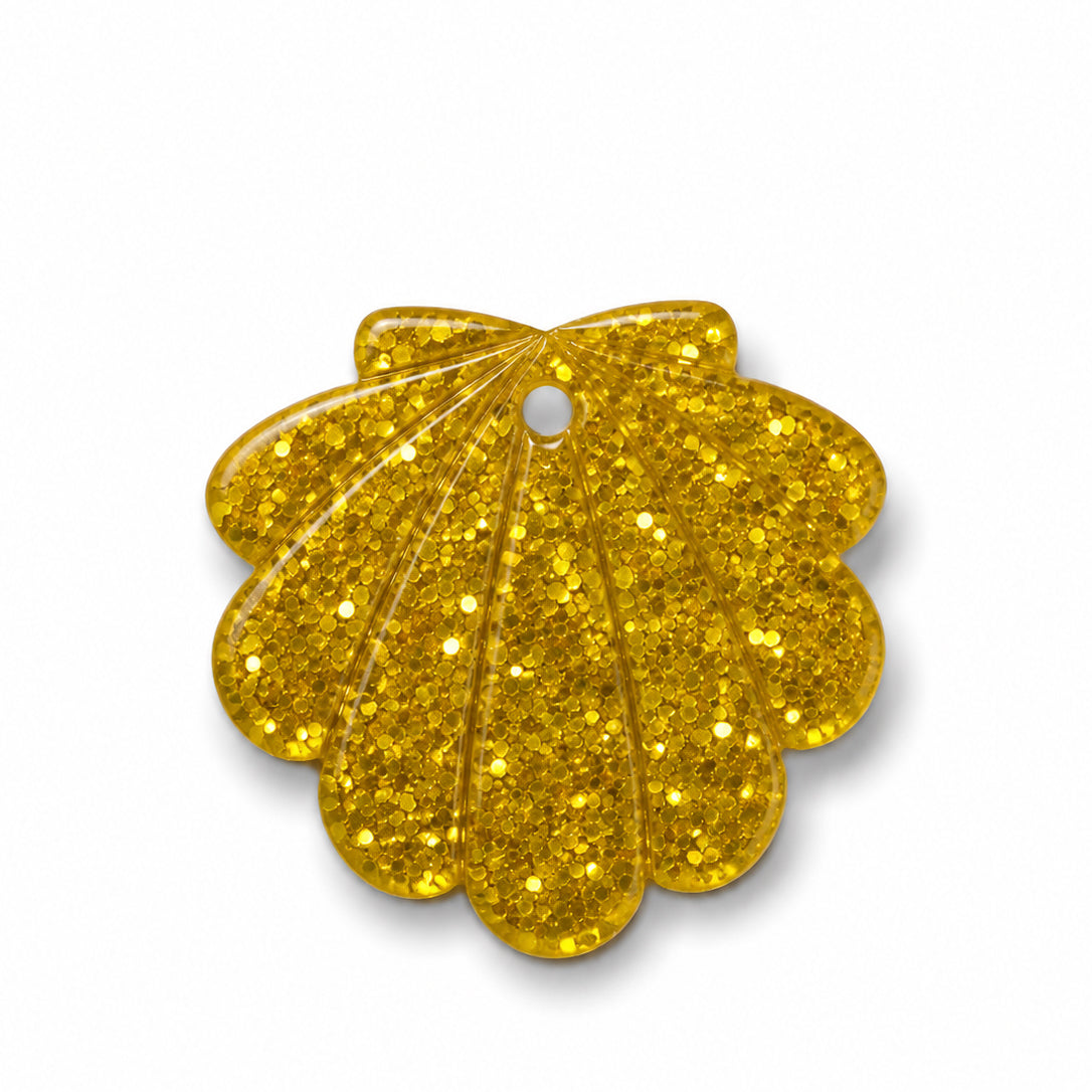 Hondentag glitter schelp
