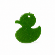 Hondentag eend groen glitter