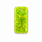 Hondentag Rechthoek geel glitter