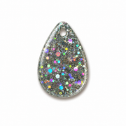 Hondentag druppel zilveren glitter