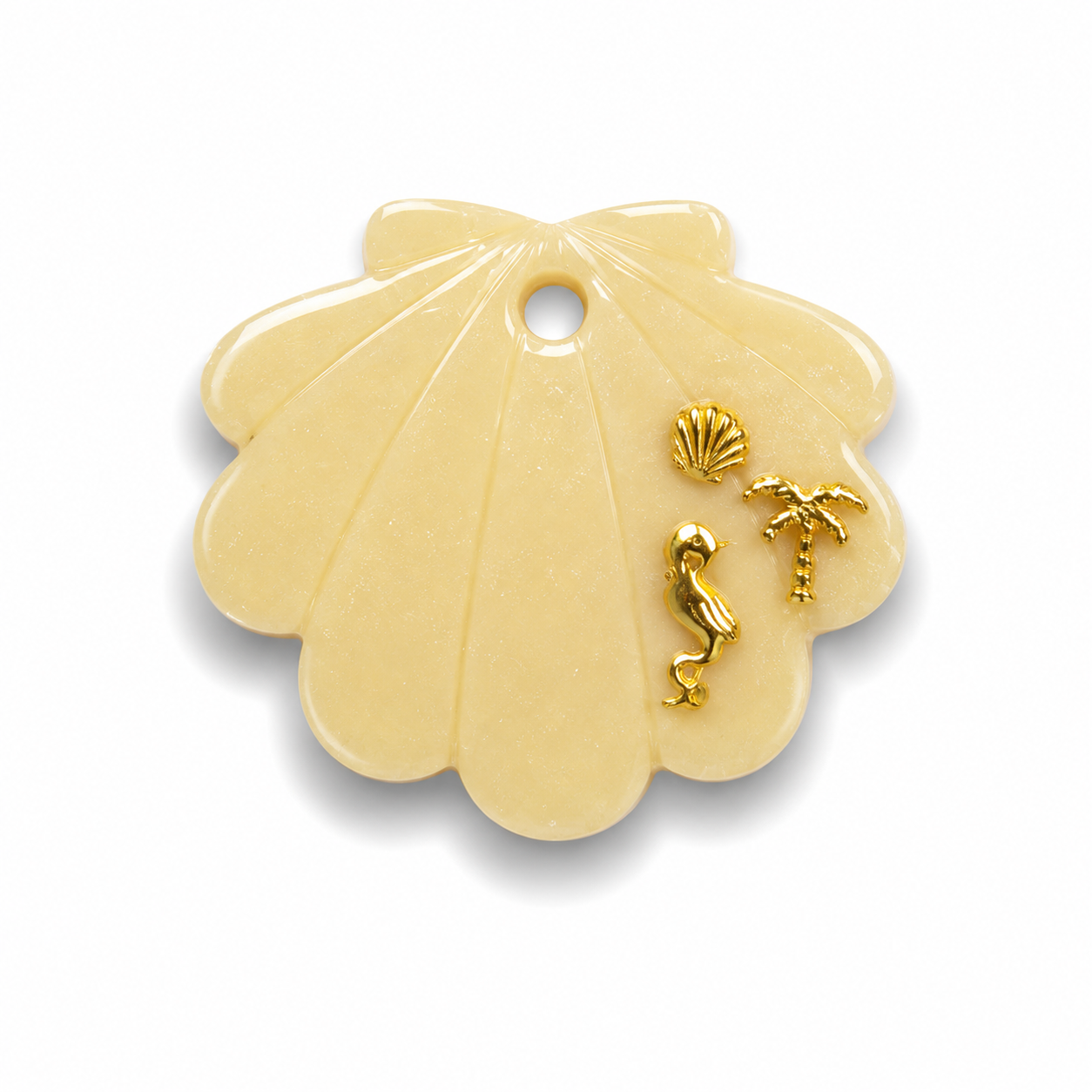 Hondentag gouden charms schelp