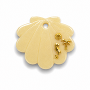 Hondentag gouden charms schelp
