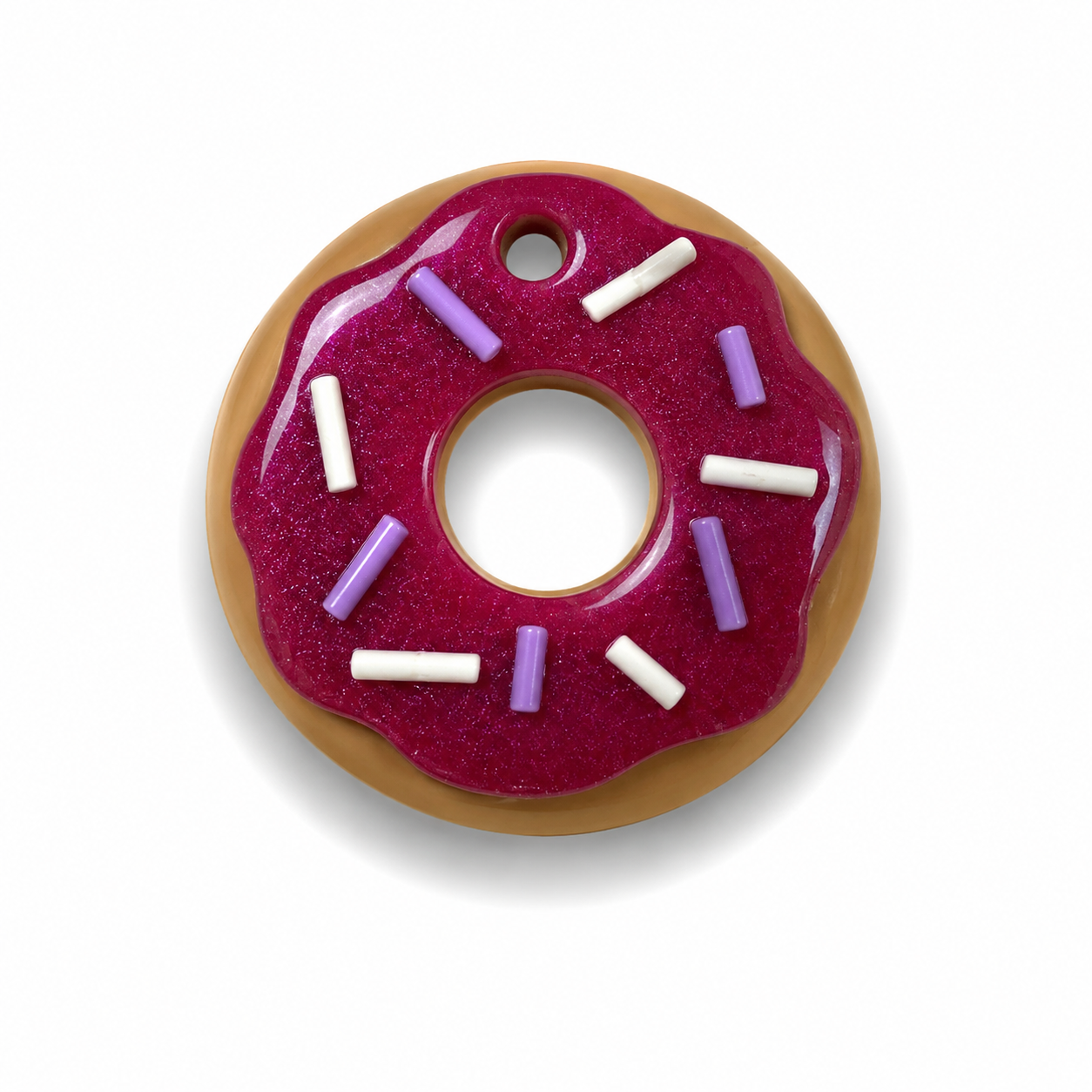 Hondentag lila wit sparkle donut