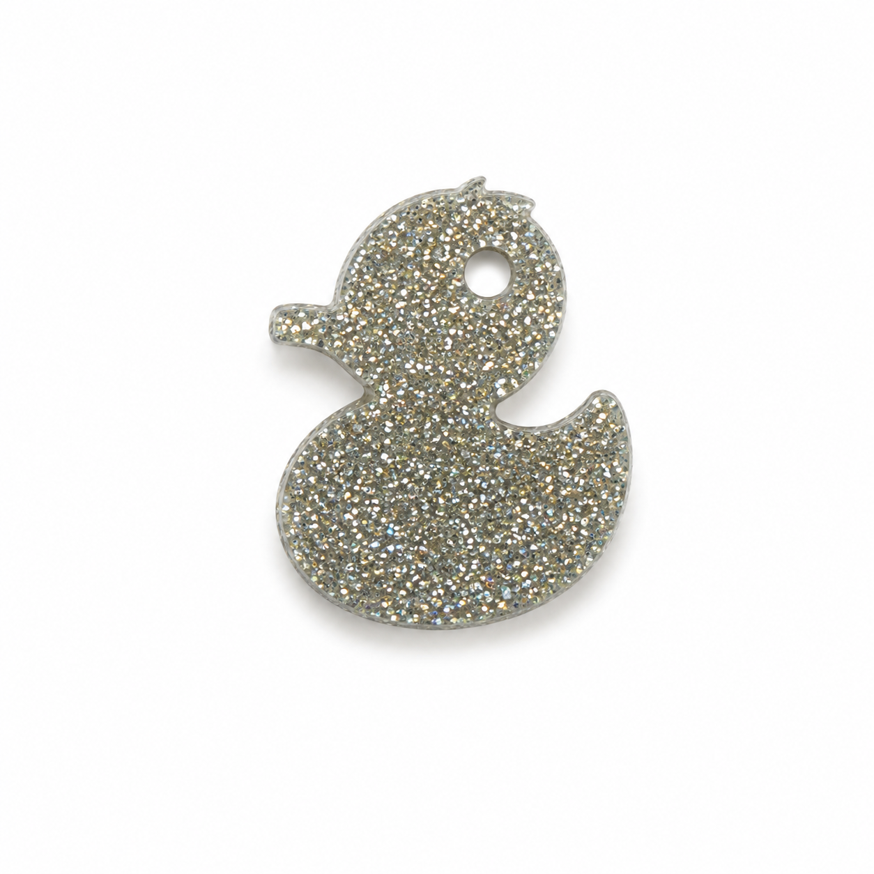 Hondentag zilveren glitter badeend MINI