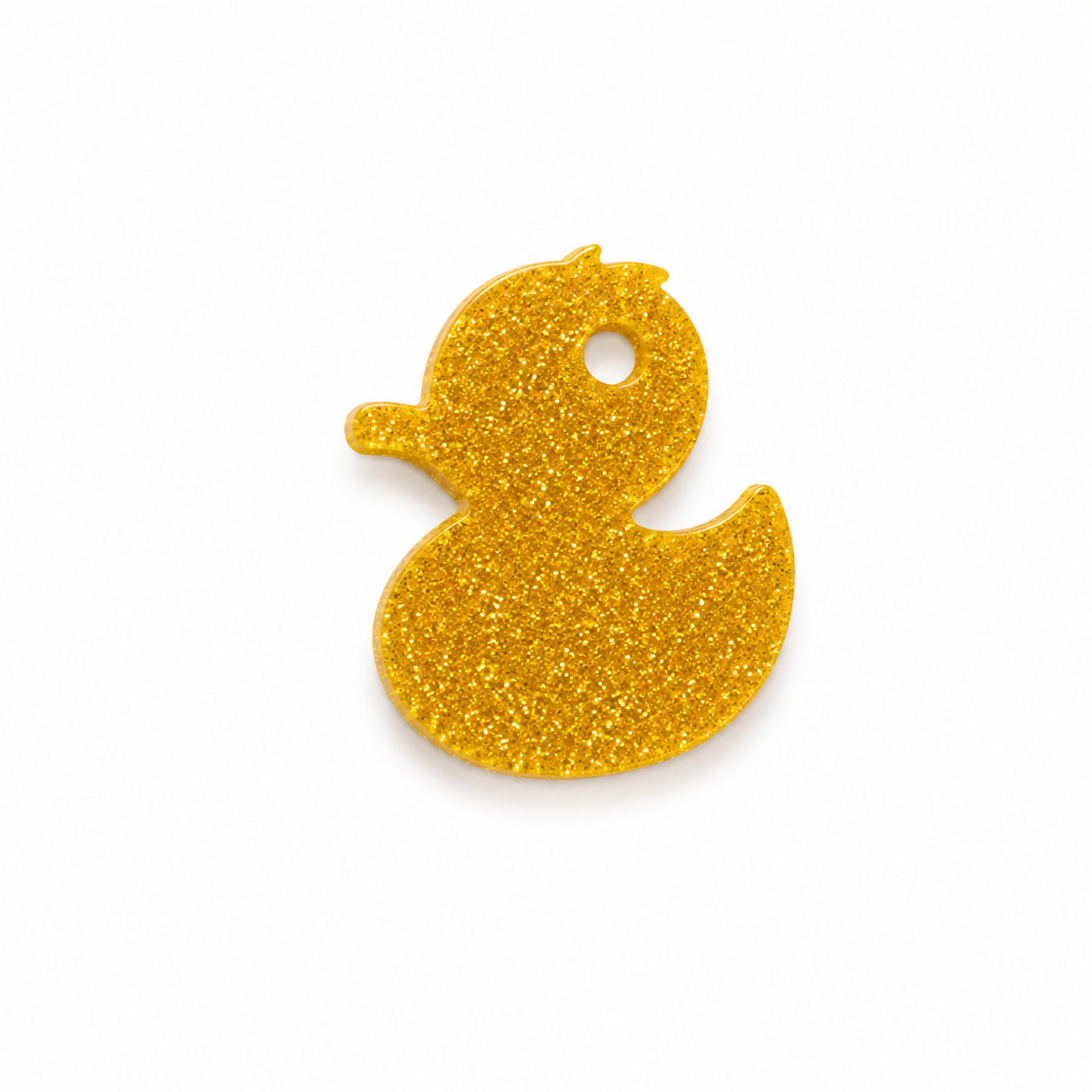 Hondentag geel gouden glitter badeend MINI
