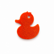 Hondentag rood/oranje badeend MINI