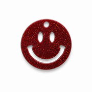 Hondentag rode glitter smiley MINI