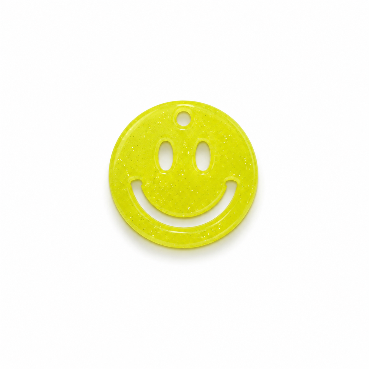 Hondentag neon geel smiley MINI
