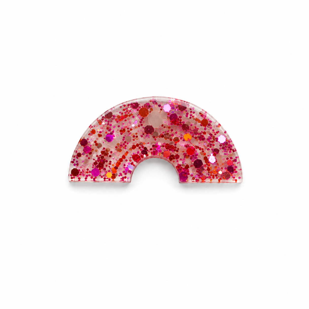 Hondentag roze/oranje glitter regenboog MINI