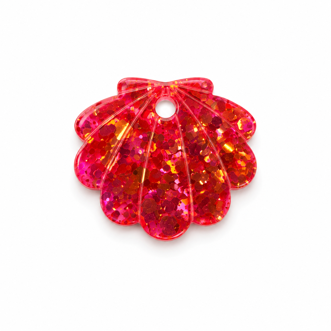 Hondentag oranje schelp MINI