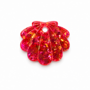 Hondentag oranje schelp MINI