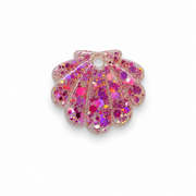 Hondentag roze paarse glitter schelp MINI