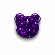 Hondentag paars glitter beer