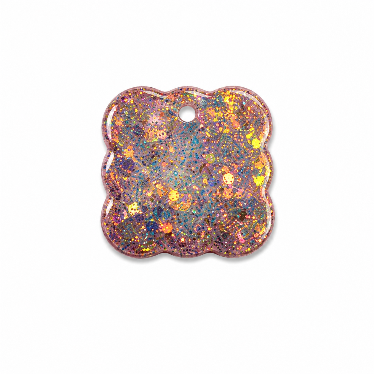 Hondentag glitter vierkant