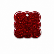 Hondentag glitter vierkant