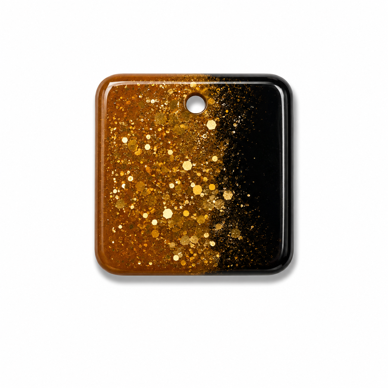 Hondentag zwart goud vierkant