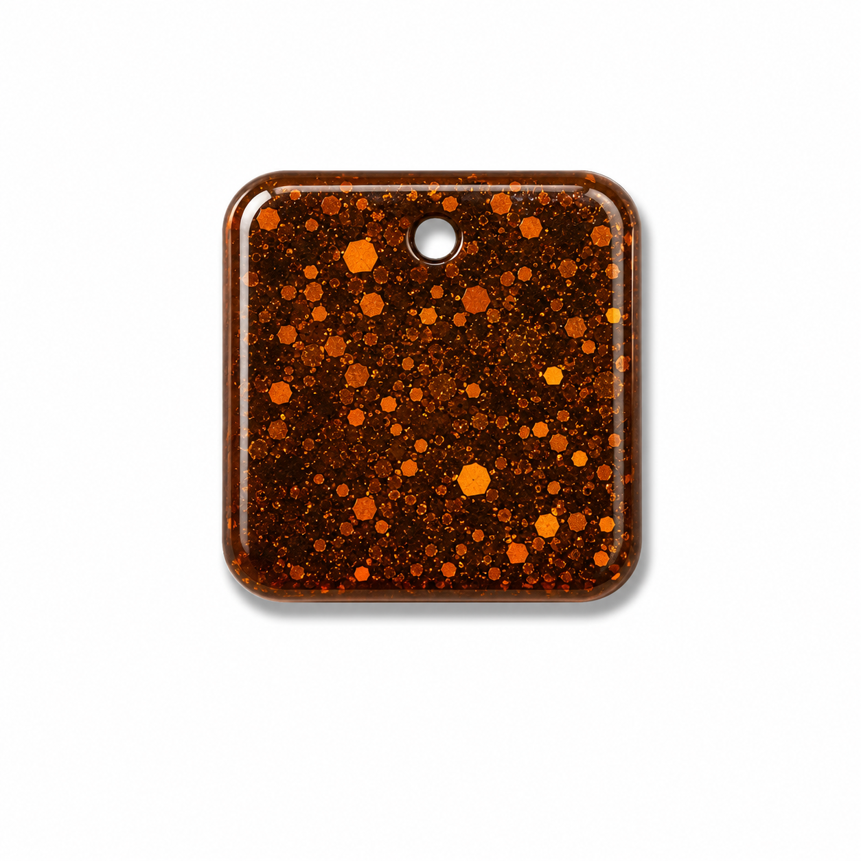 Hondentag bruin glitter vierkant