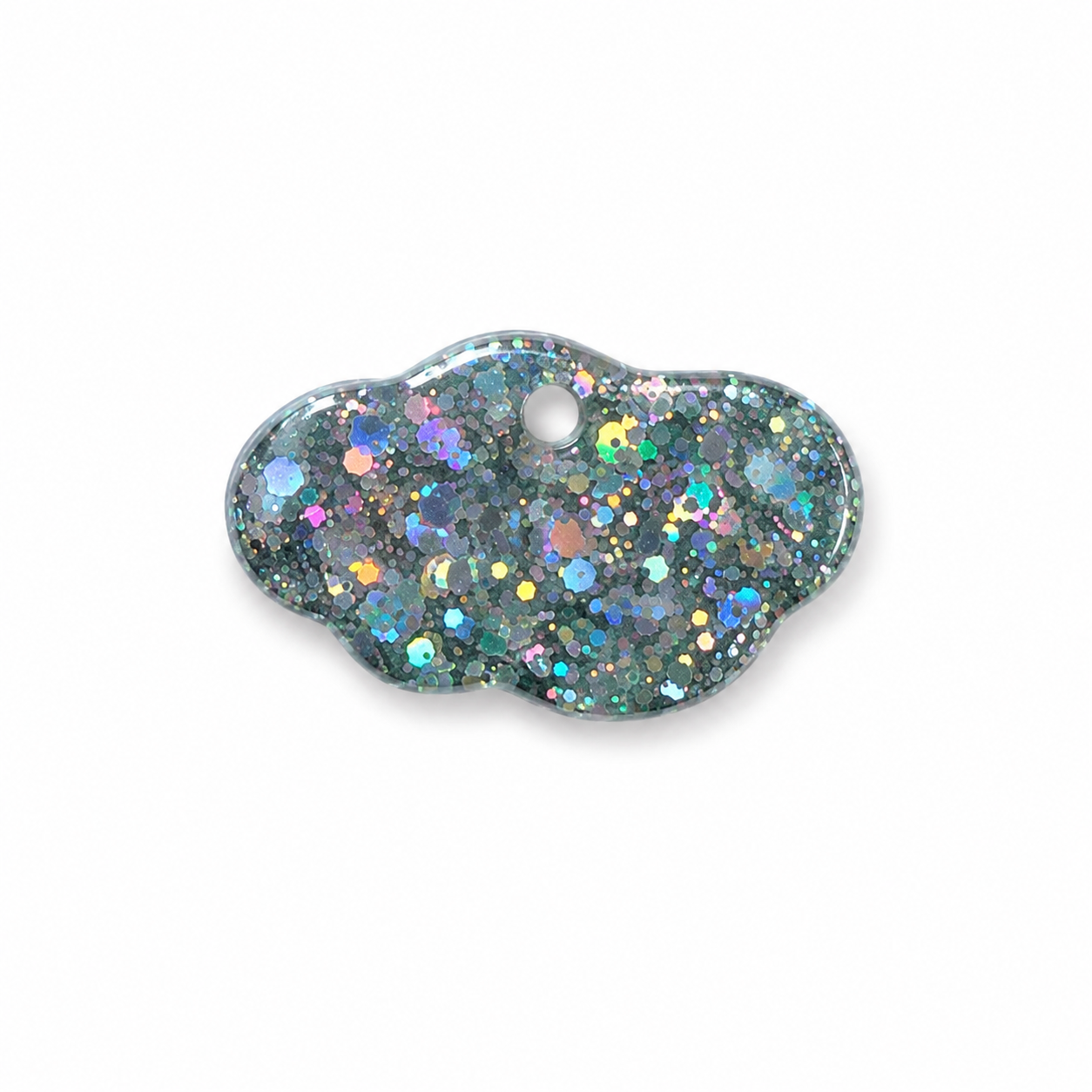 Hondentag zilveren glitter wolkje