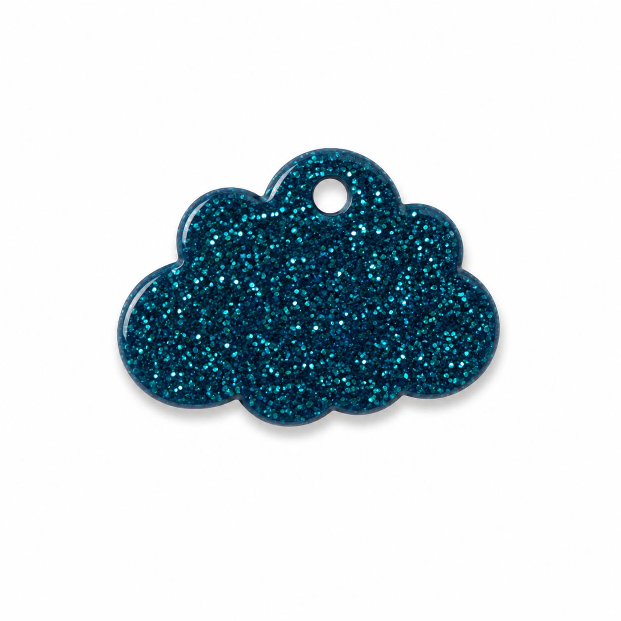 Hondentag blauw met glitter wolkje