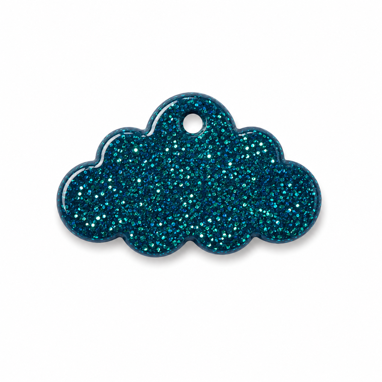 Hondentag blauw met glitter wolkje