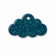 Hondentag blauw met glitter wolkje