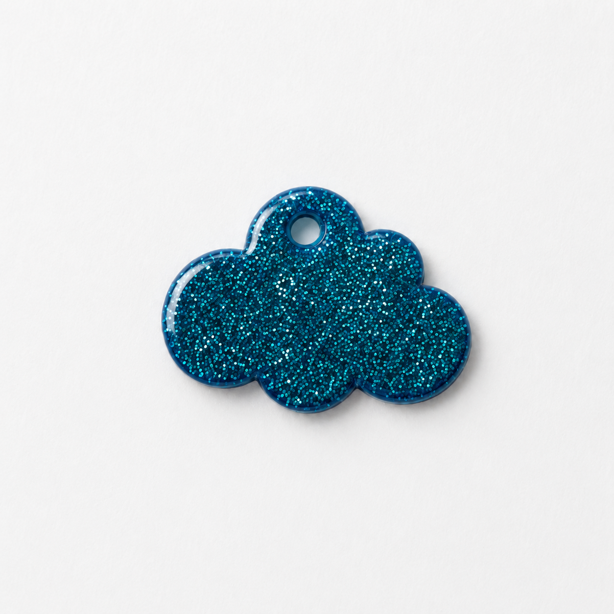 Hondentag blauw met glitter wolkje