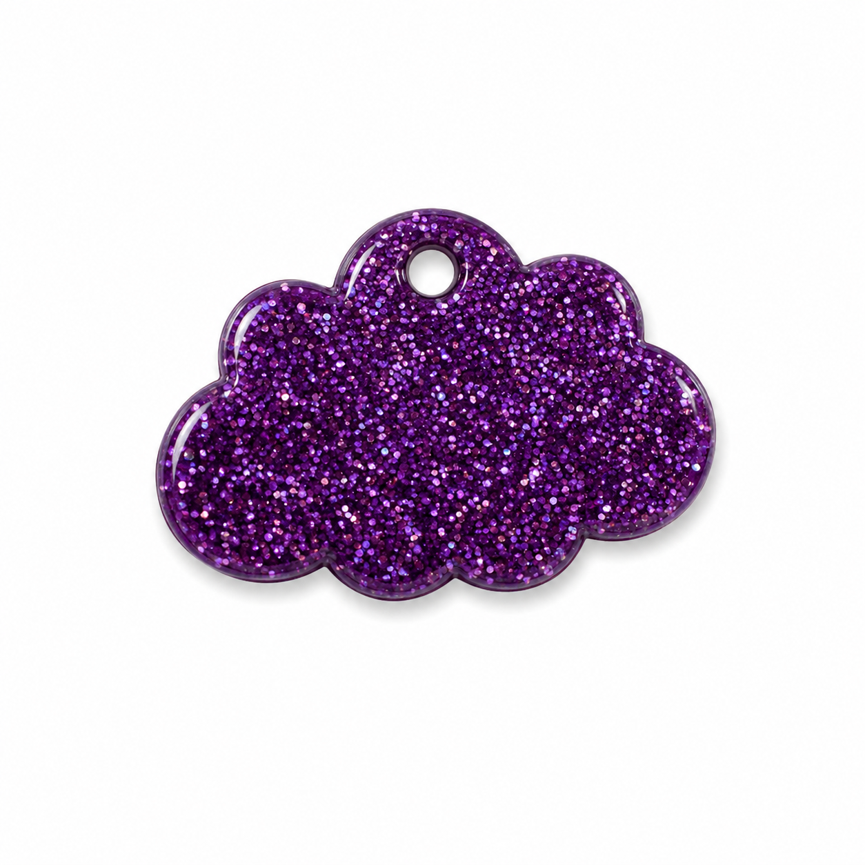 Hondentag glitter paars wolkje
