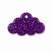 Hondentag glitter paars wolkje