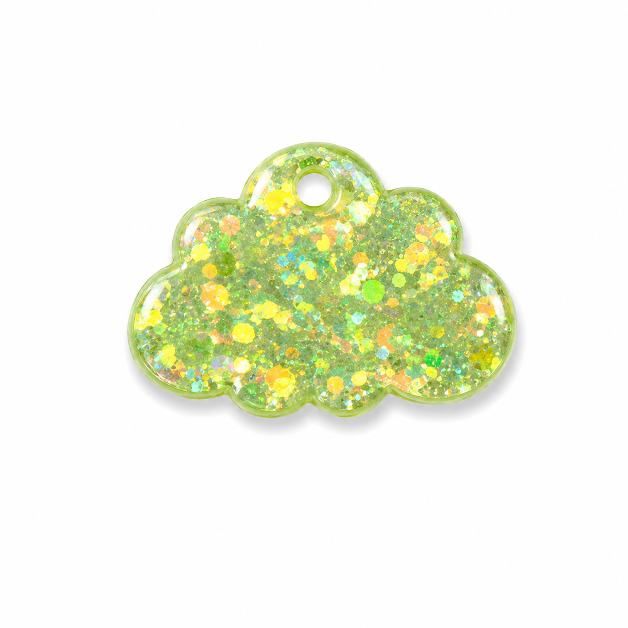Hondentag glitter geel wolkje