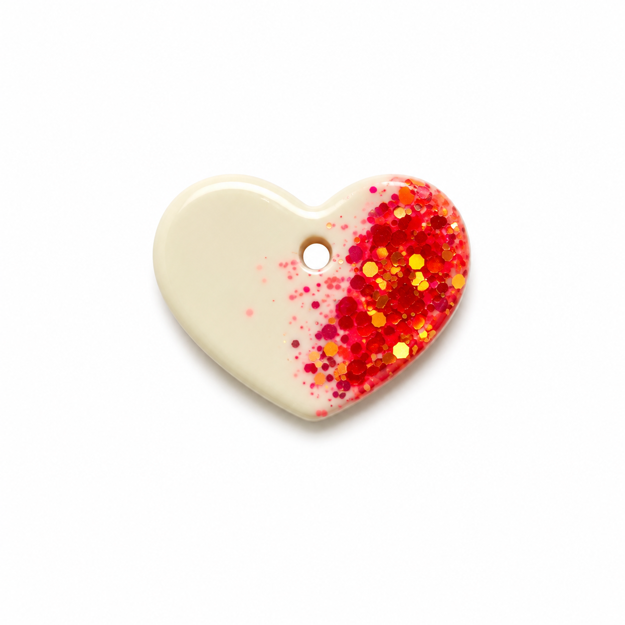 Hondentag wit roze hart