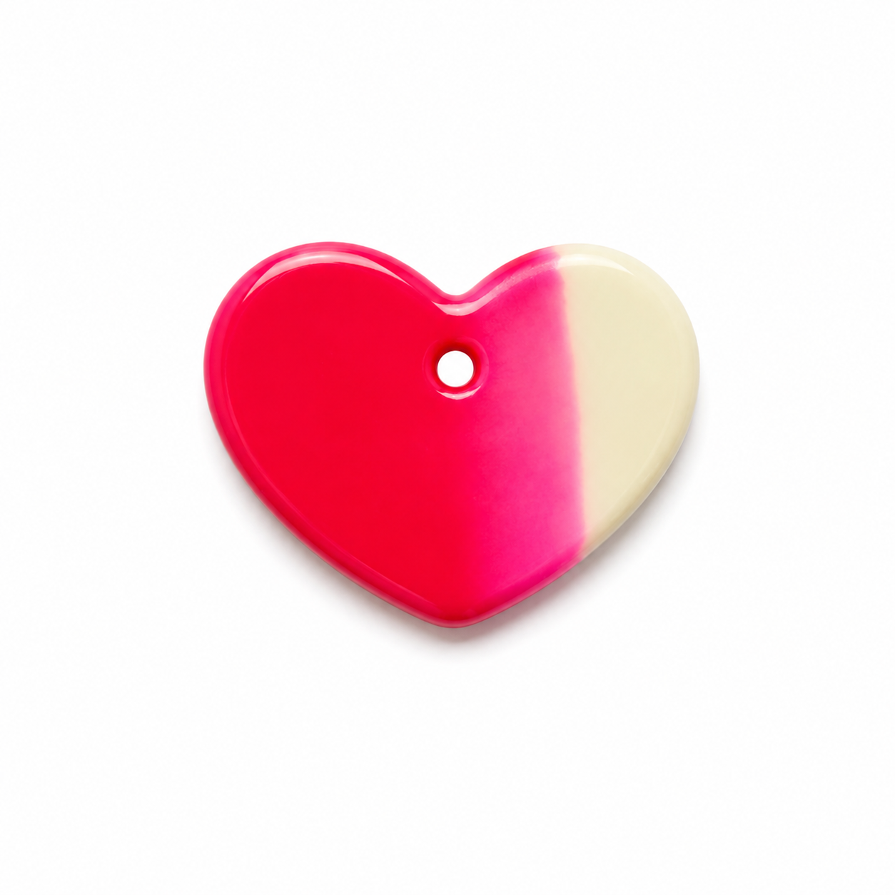 Hondentag wit roze hart