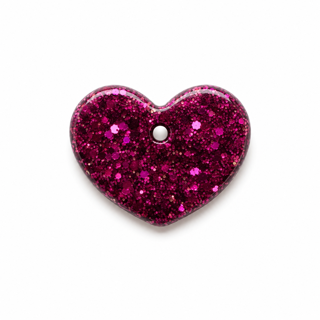 Hondentag roze glitter hart